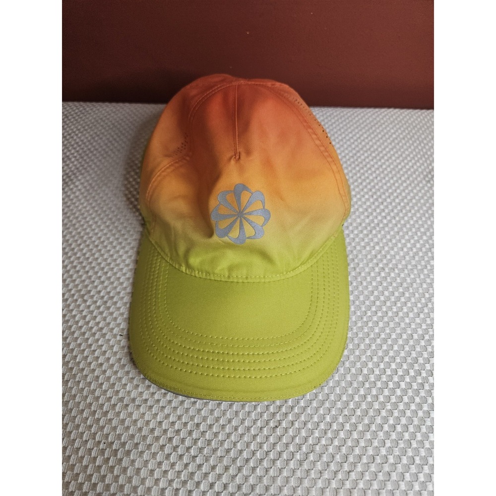 Nike AeroBill Featherlight Running Hat Pinwheel Orange Yellow Gradient Cap